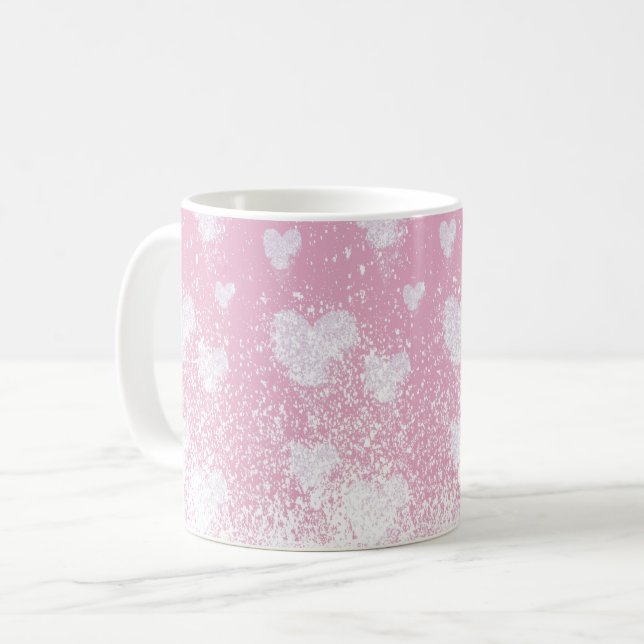 Caneca De Café corações nevantes (Frente Esquerda)