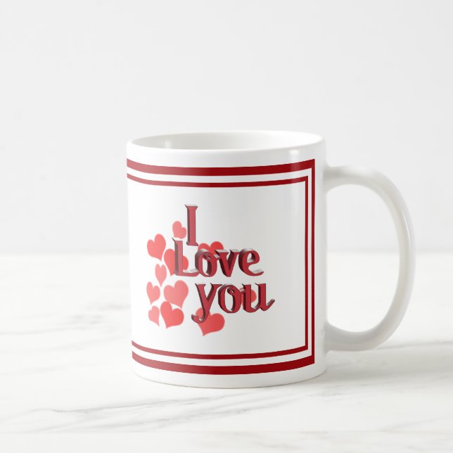 Caneca De Café Corações Pequenos - Eu Te Amo (Direita)