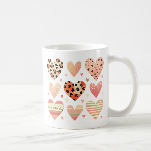Caneca De Café Corações Rosa (Direita)