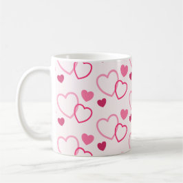 Caneca De Café Corações Rosa