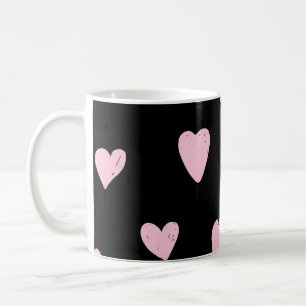 Caneca De Café Corações Rosa namorados: Amor Vintage.