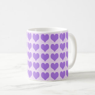 Caneca De Café Corações Roxos