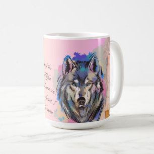 Caneca De Café Corações Selvagens   Alpha e Luna Wolf Design