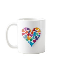 Corações, Texto Próprio, Cores Arco-Íris, Personal