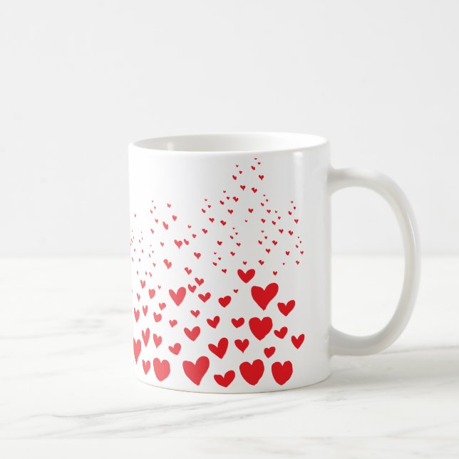 Caneca De Café Corações vermelhos (Direita)