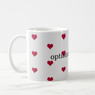 Caneca De Café corações vermelhos adicionam seu texto