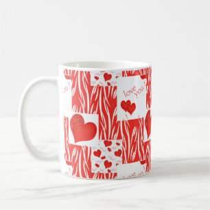 Caneca De Café Corações vermelhos, amor.