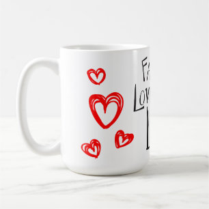 Caneca De Café Corações Vermelhos Amor Vida Felicidade Citação At