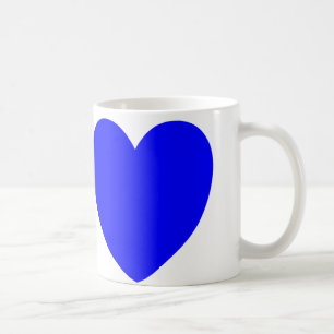 Caneca De Café Corações vermelhos e azuis, impressão da arte