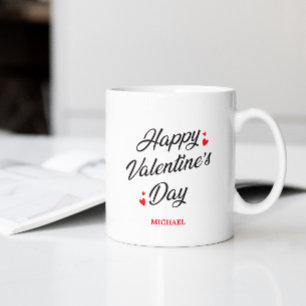 Caneca De Café Corações Vermelhos Românticos Felizes dias de os n