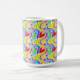 Caneca De Café Corações Vivos