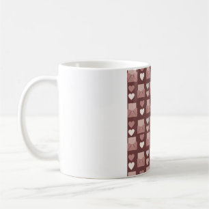 Caneca De Café corações voadores, envelopes de amor e celulares