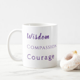 Caneca De Café Coragem da Tipografia do Dia de as mães Inspiracio
