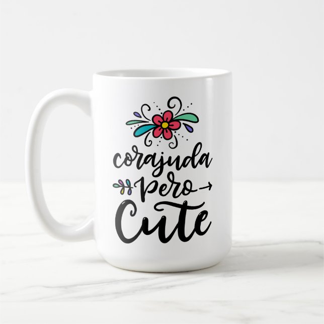 Caneca De Café Corajuda Pero Cute, carta-mão (Esquerda)