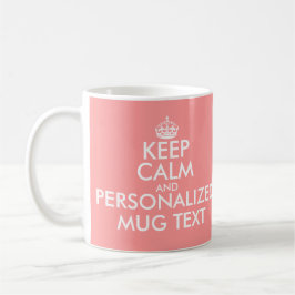 Caneca De Café Coral cor-de-rosa KeepCalm Mugs | modelo personali