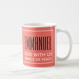 Caneca De Café Coral EMMANUEL DEUS COM A Coffee Mug Cristã dos EU