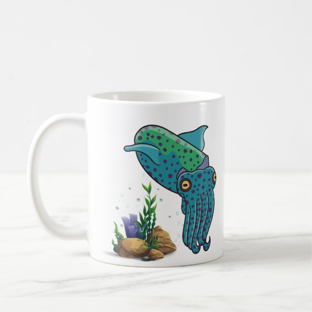 Caneca De Café Coral marinho e bolhas Café (Esquerda)