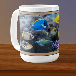 Caneca De Café Coral Reef Peixes Tropicais Montagem de Café