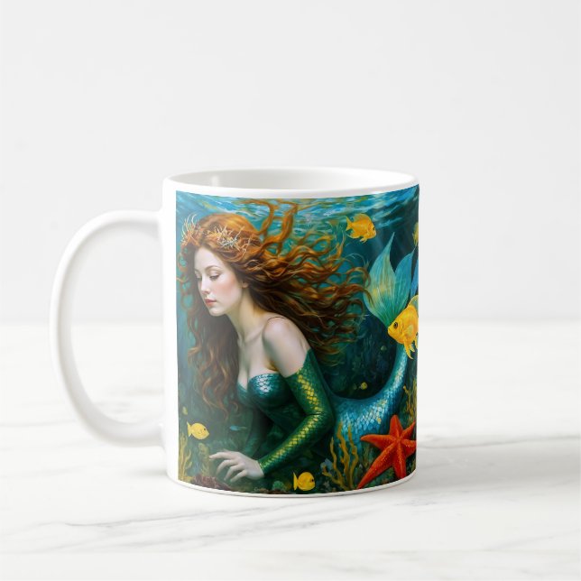 Caneca De Café "Coralyn" - Linda Sereia Mística (Esquerda)