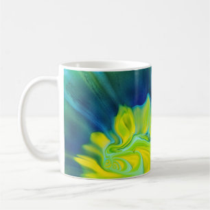 Caneca De Café Corante azul e amarelo