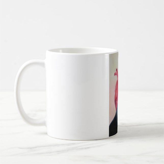 Caneca De Café Corazón Kawaii Rojo (Esquerda)