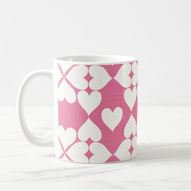 Caneca De Café corazones rosas (Esquerda)