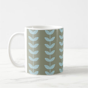 Caneca De Café Corda Azul Encantadora de Folhas