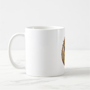Caneca De Café Cordão de fone de ouvido de Jesus preso na maçanet