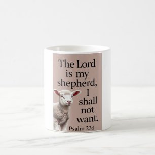 Caneca de Café Cordeiro Cristão Salmo 23:1