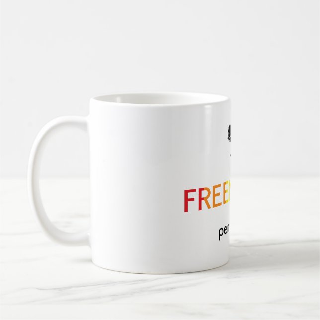 Caneca De Café cores arco-íris do logotipo freenbecky (Esquerda)