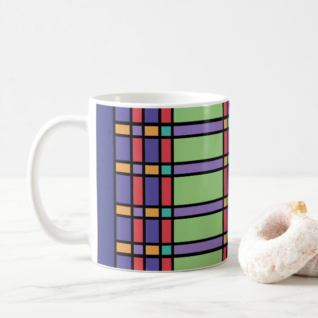 Caneca De Café Cores Brilhantes De Vidro Estreito (Com Donut)