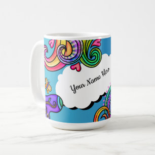 Caneca De Café Cores Brilhantes, Portas Whimsical, Personalizávei