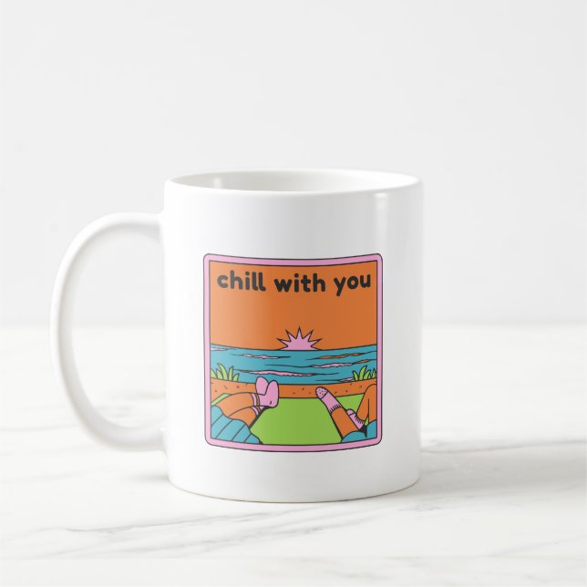 Caneca De Café Cores Calmas Manhã Aconchegante Estilo Retrô Nasce (Esquerda)