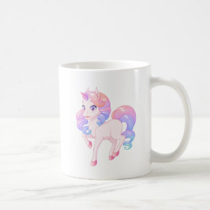 Caneca De Café Cores Coloridas Simples Adoráveis Unicórnio Arco-í