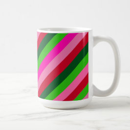 Caneca De Café Cores Contemporâneas Listras de Natal