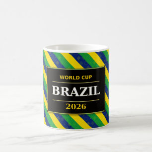 Caneca De Café Cores da Bandeira do Fã de Futebol do Brasil Faixa