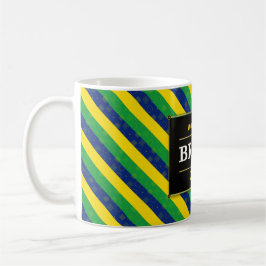 Caneca De Café Cores da Bandeira do Fã de Futebol do Brasil Faixa