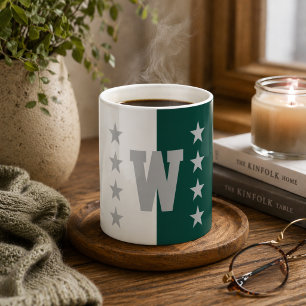 Caneca De Café Cores da Faculdade Hunter Verde e Branco