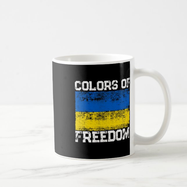 Caneca De Café Cores Da Liberdade Bandeira Da Ucrânia 1  (Direita)
