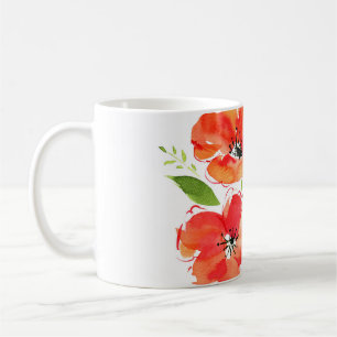 Caneca De Café Cores de água ornamentais: Buquê isolado