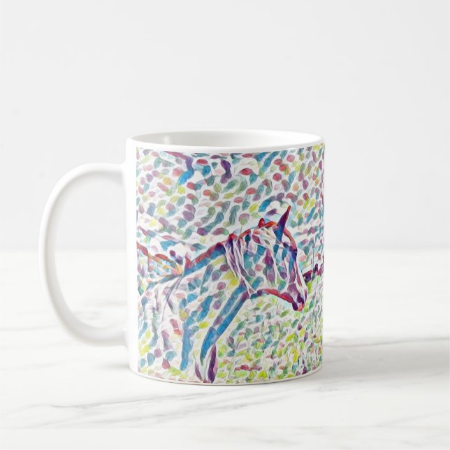 Caneca De Café Cores De Cavalo Da Vida, Mug De Café (Esquerda)