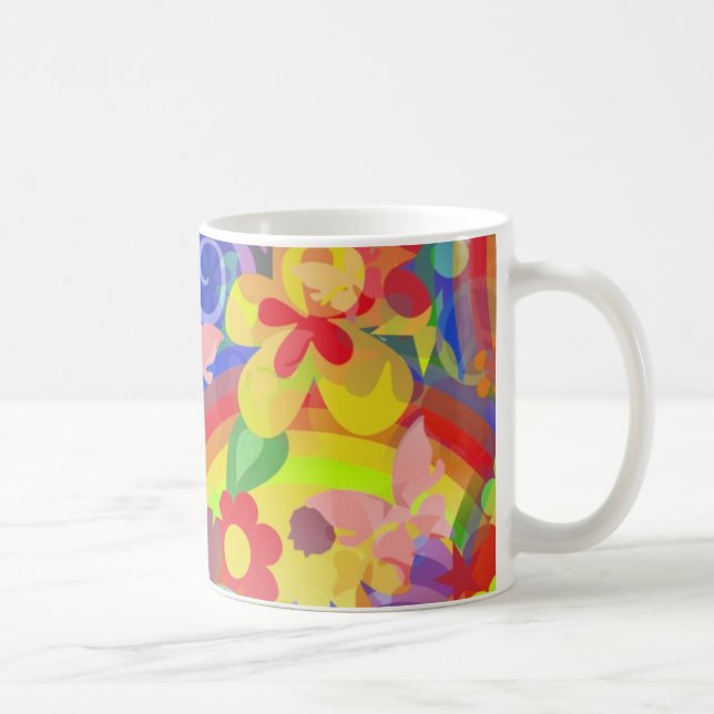 Caneca De Café Cores De Energia Flor (Direita)