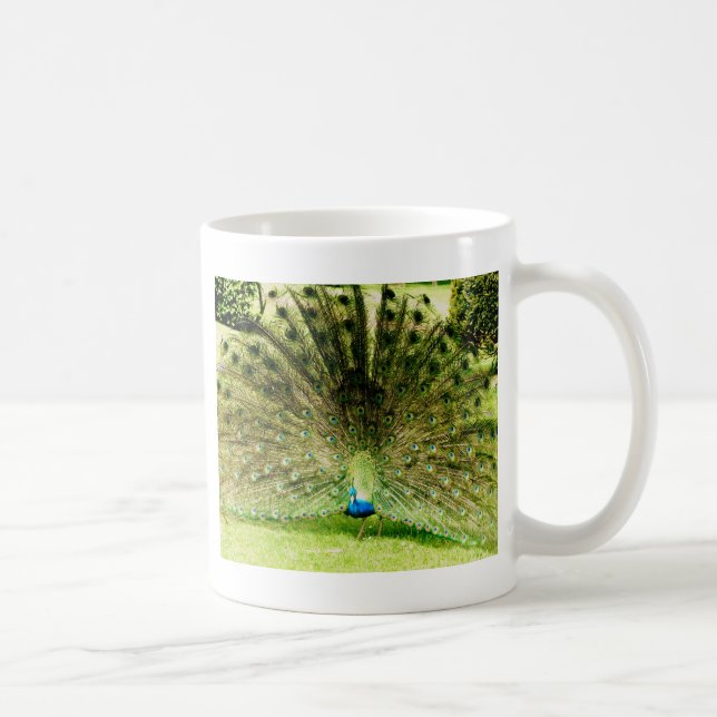 Caneca De Café Cores de Exibição de Peacock (Direita)