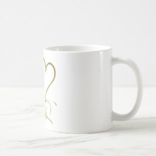 Caneca De Café Cores de fundo editáveis Forever Hearts Gold