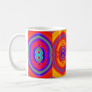 Caneca De Café Cores de Neon Padrão Abstrato