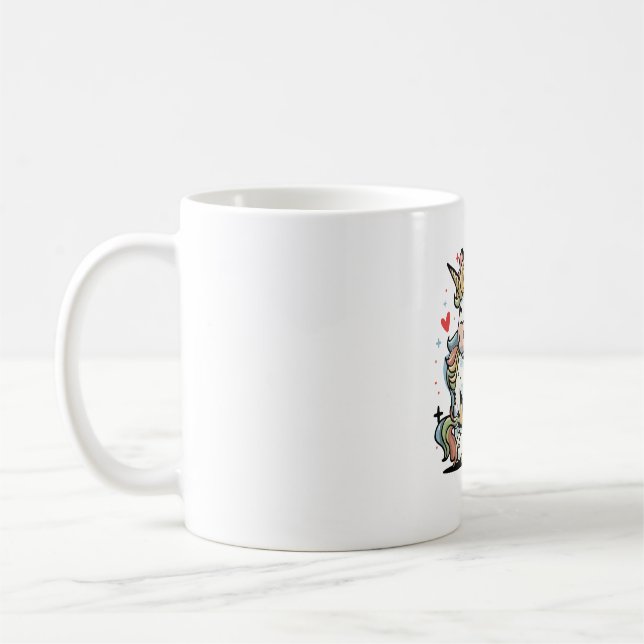 Caneca De Café Cores de unicórnio fofas (Esquerda)
