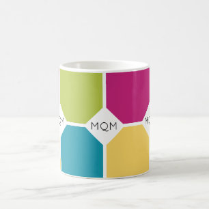 Caneca De Café CORES DE VERÃO Quadrantes Tríplice MONOGRAMA