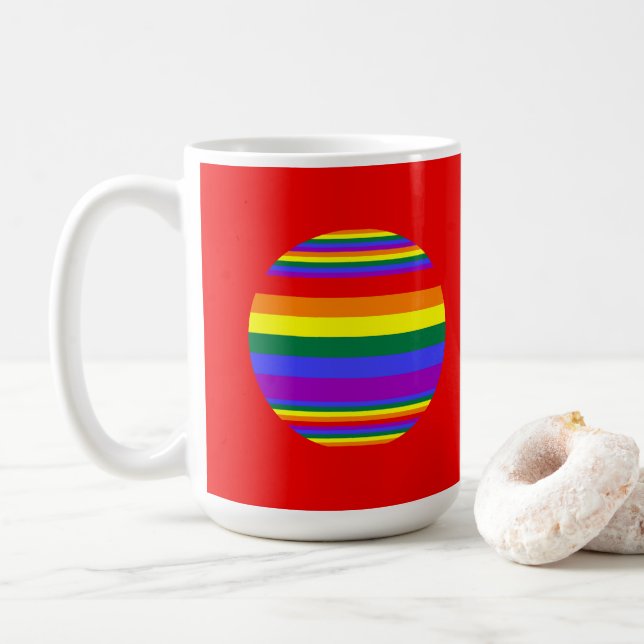 Caneca De Café Cores do Orgulho LGBT (Com Donut)