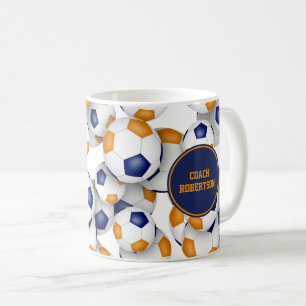 Caneca De Café cores do time de futebol azul laranja nome do trei