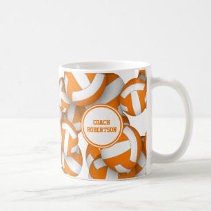 Caneca De Café cores escolares laranja e branco presente para tre